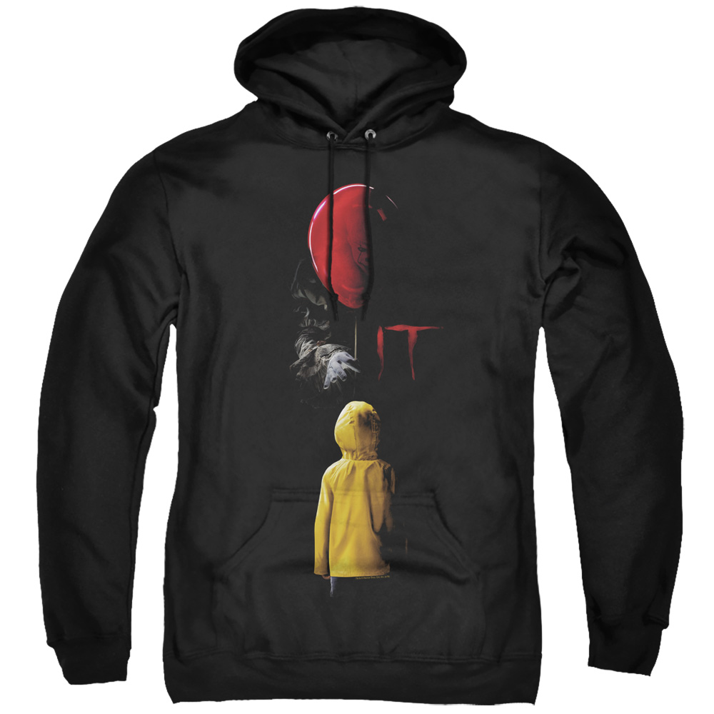 WBM866-AFTH-7 It & Red Balloon Adult Pull Over Hoodie, Black - 4X -  Trevco