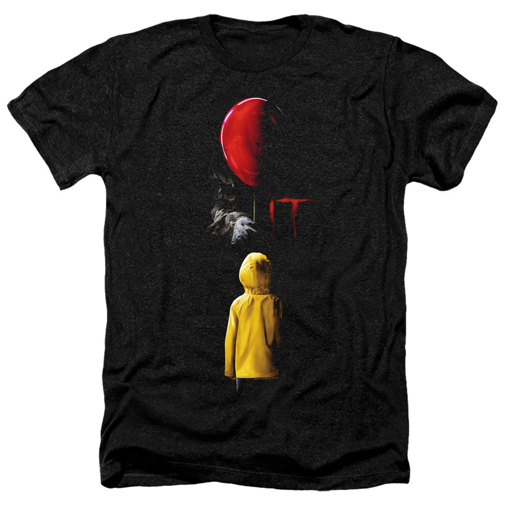It & Red Balloon Adult Heather T-Shirt, Black - Medium