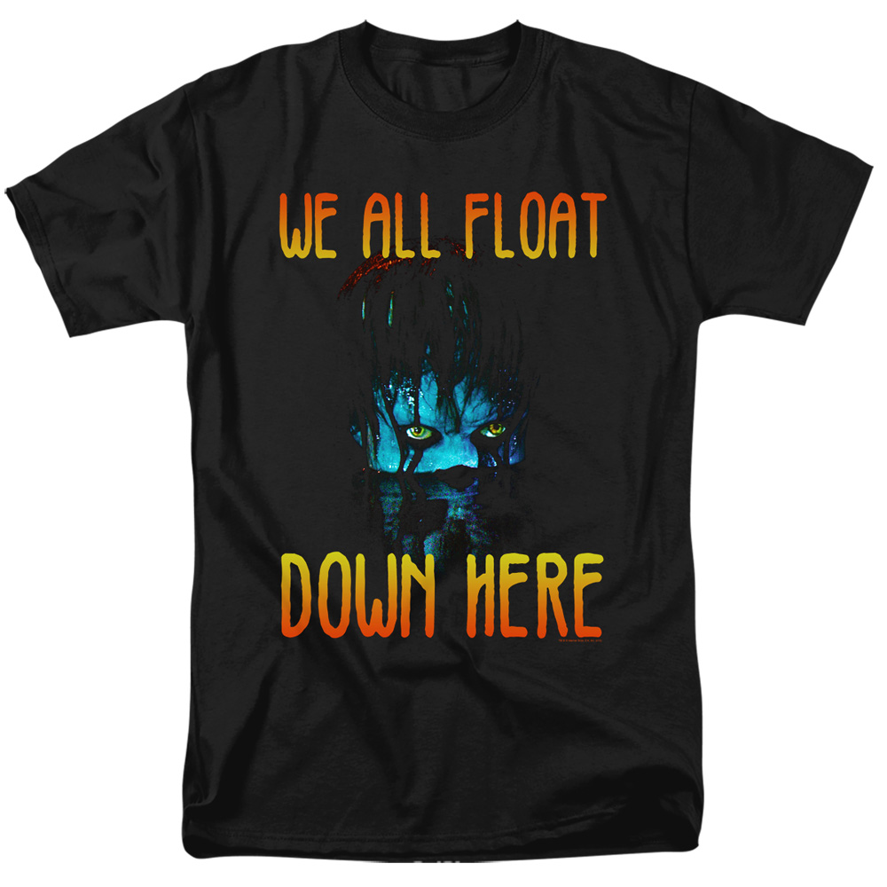 It & We All Float Down Here Adult Regular Fit Short Sleeve 18-1 T-Shirt, Black - Extra Large