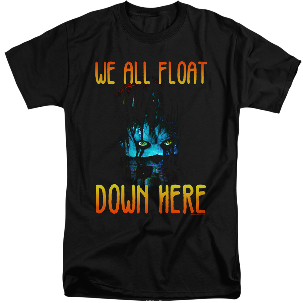 It & We All Float Down Here Adult Tall Fit Short Sleeve 18-1 T-Shirt, Black - Extra Large