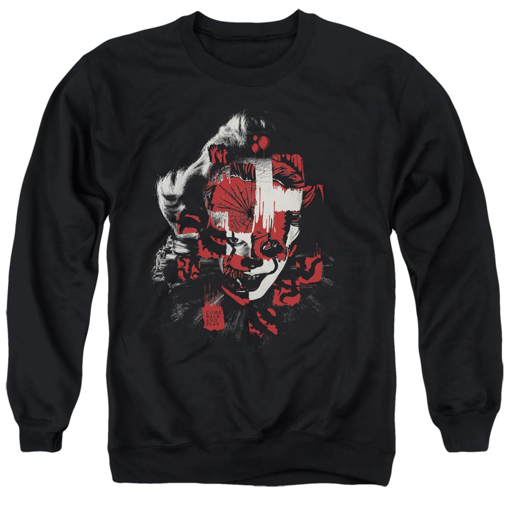 It 2 Come Back & Play Adult Crewneck Sweatshirt, Black - Medium