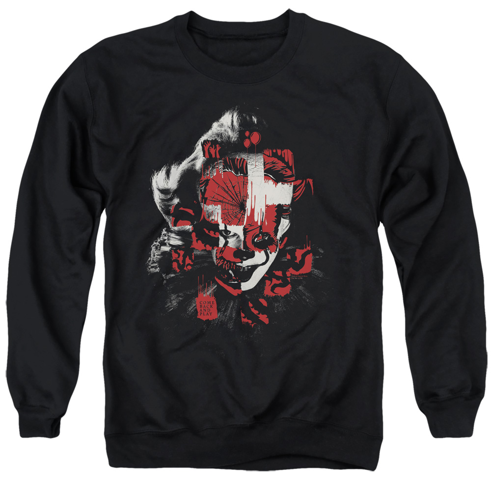 It 2 Come Back & Play Adult Crewneck Sweatshirt, Black - Extra Large