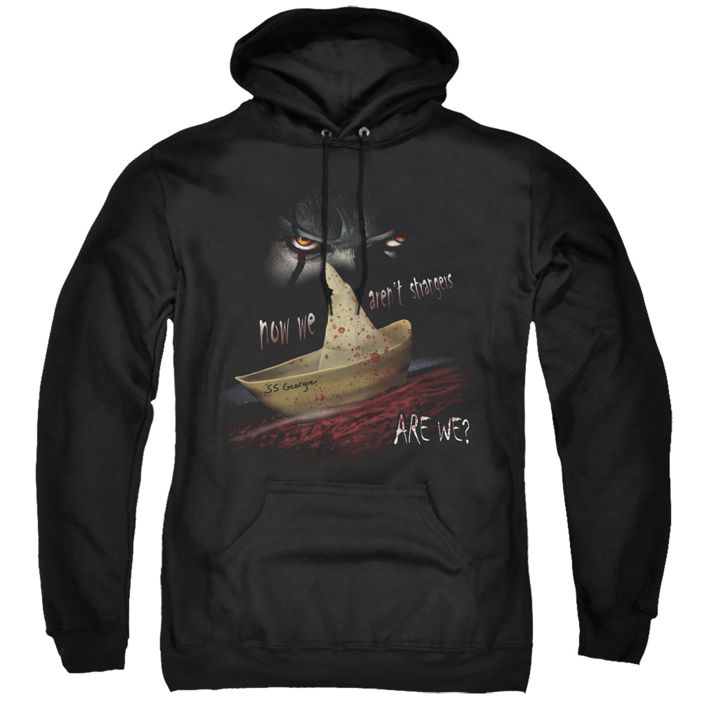 WBM876-AFTH-7 It & Now We Arent Strangers Adult Pull Over Hoodie, Black - 4X -  Trevco