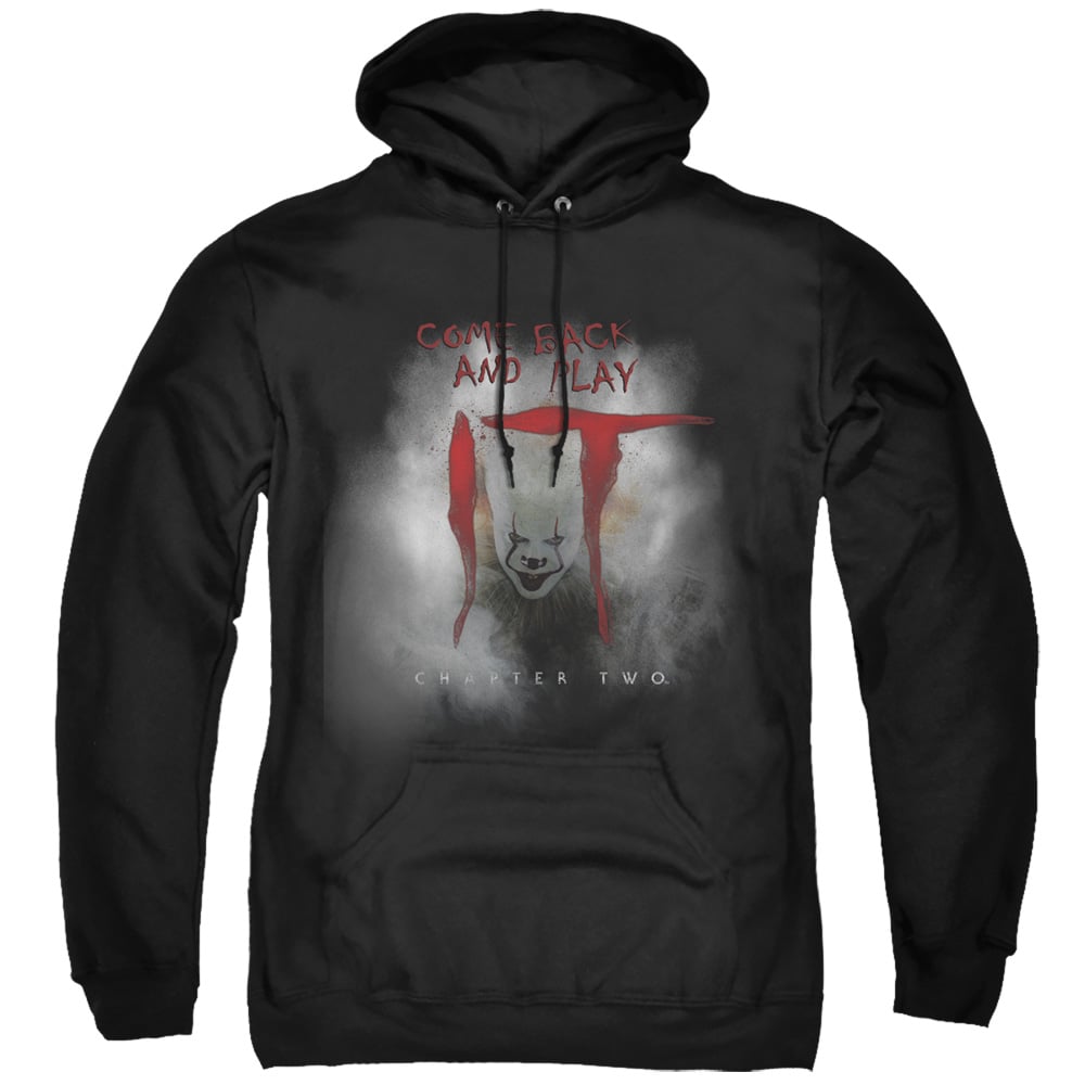 WBM878-AFTH-2 It 2 Come Back & Play Adult Pull Over Hoodie, Black - Medium