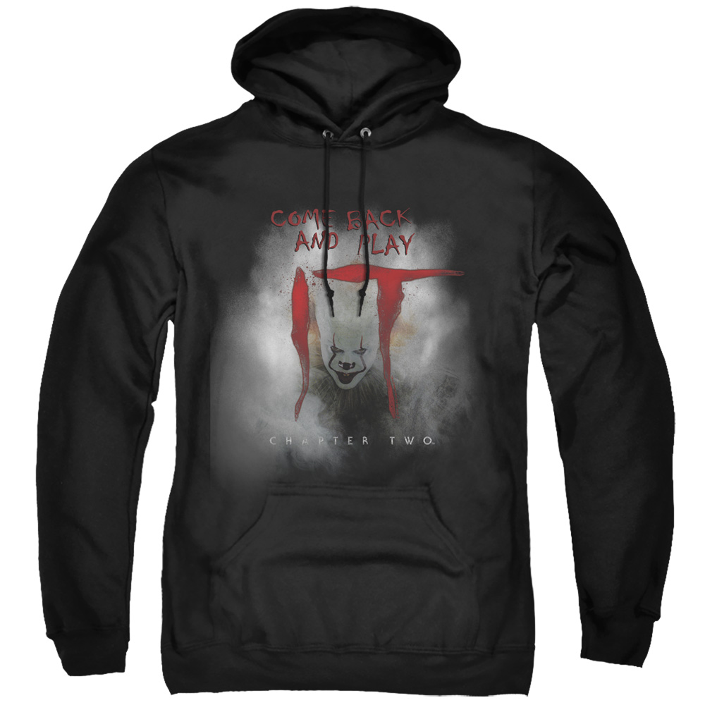 WBM878-AFTH-4 It 2 Come Back & Play Adult Pull Over Hoodie, Black - Extra Large