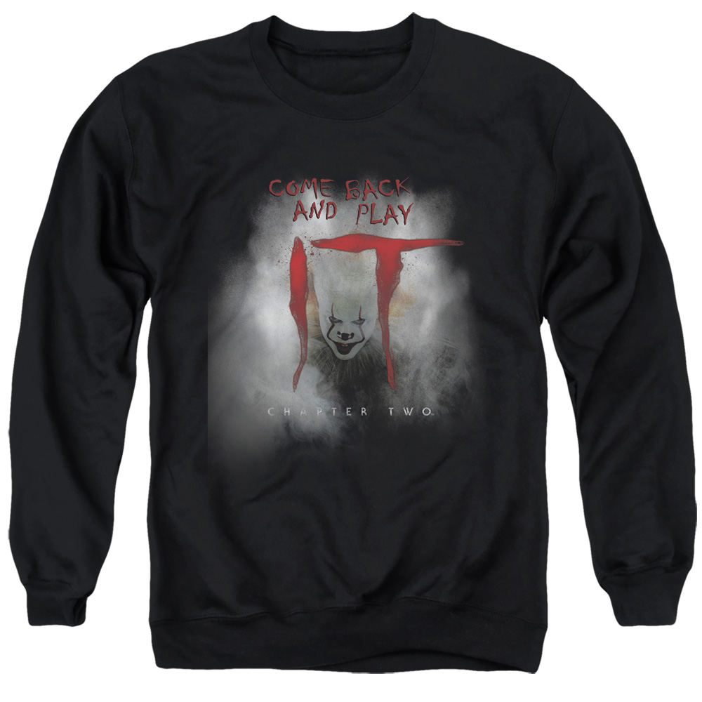 It 2 Come Back & Play Adult Crewneck Sweatshirt, Black - 3X