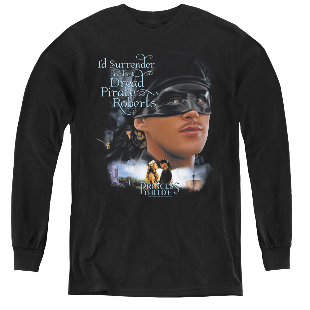 Princess Bride & Surrender Youth Long Sleeve Tee Shirt, Black - Small