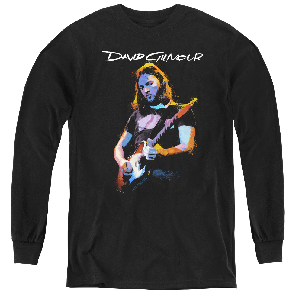David Gilmour & Guitar Gilmour Youth Long Sleeve Tee Shirt, Black - Medium