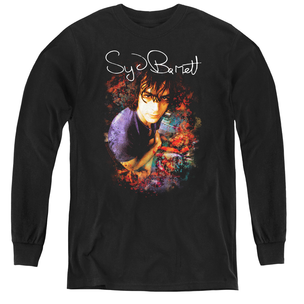 PERRY133-YL-3 Syd Barrett & Madcap Syd Youth Long Sleeve Tee Shirt, Black - Large