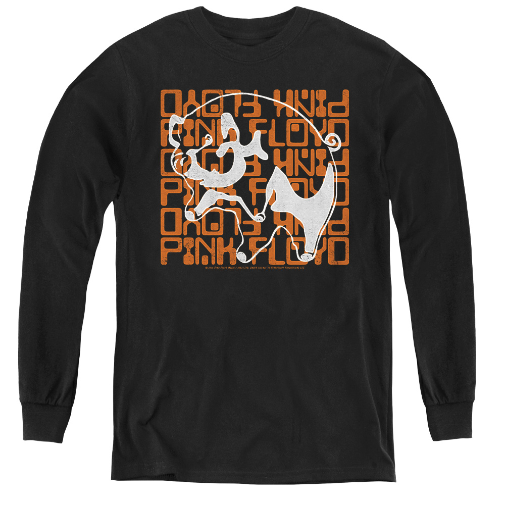 Pink Floyd & Pig Youth Long Sleeve Tee Shirt, Black - Small