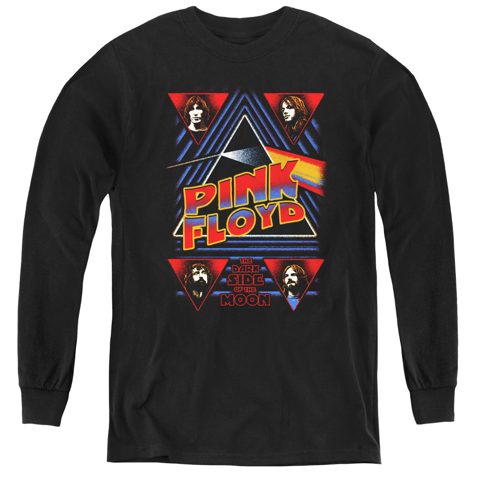 Pink Floyd & Dark Side Youth Long Sleeve Tee Shirt, Black - Large