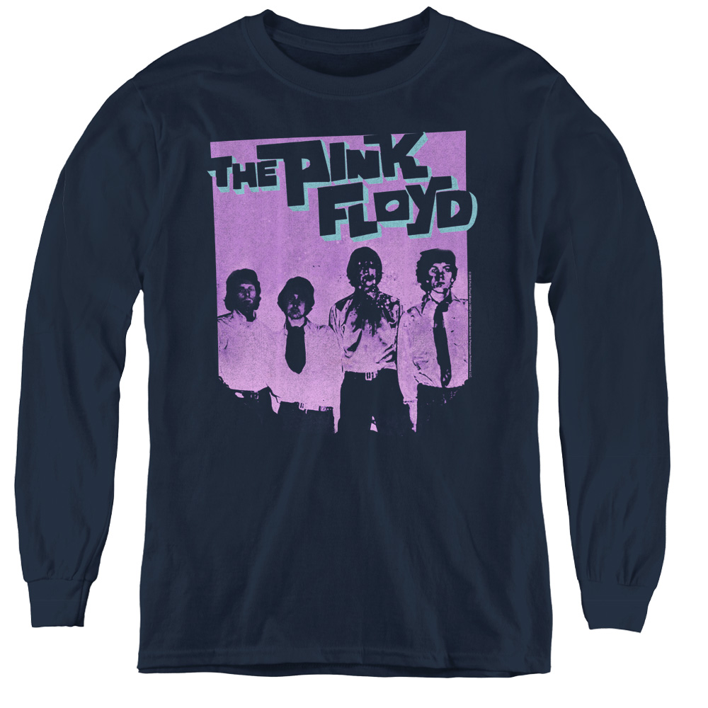 Pink Floyd & Paint Box Youth Long Sleeve Tee Shirt, Navy - Small
