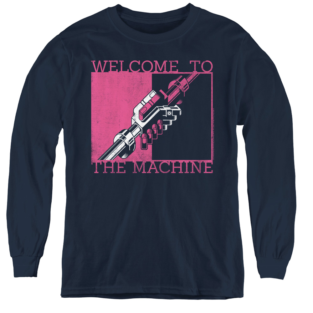 Pink Floyd & Welcome to The Machine Youth Long Sleeve Tee Shirt, Navy - Small