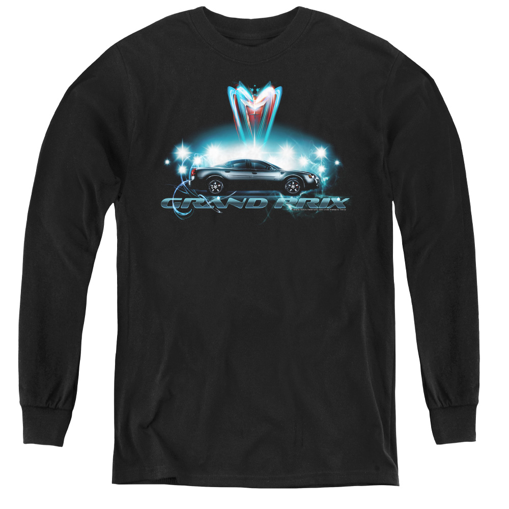 Pontiac & Silver Grand Prix Youth Long Sleeve Tee Shirt, Black - Medium