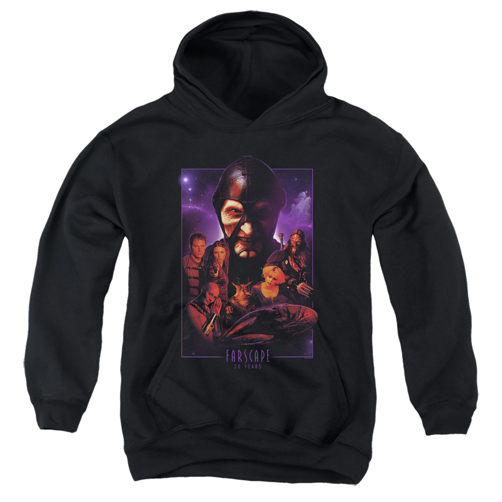 Trevco   Farscape & 20 Years Collage-Youth Pull-Over Hoodie, Black - Medium