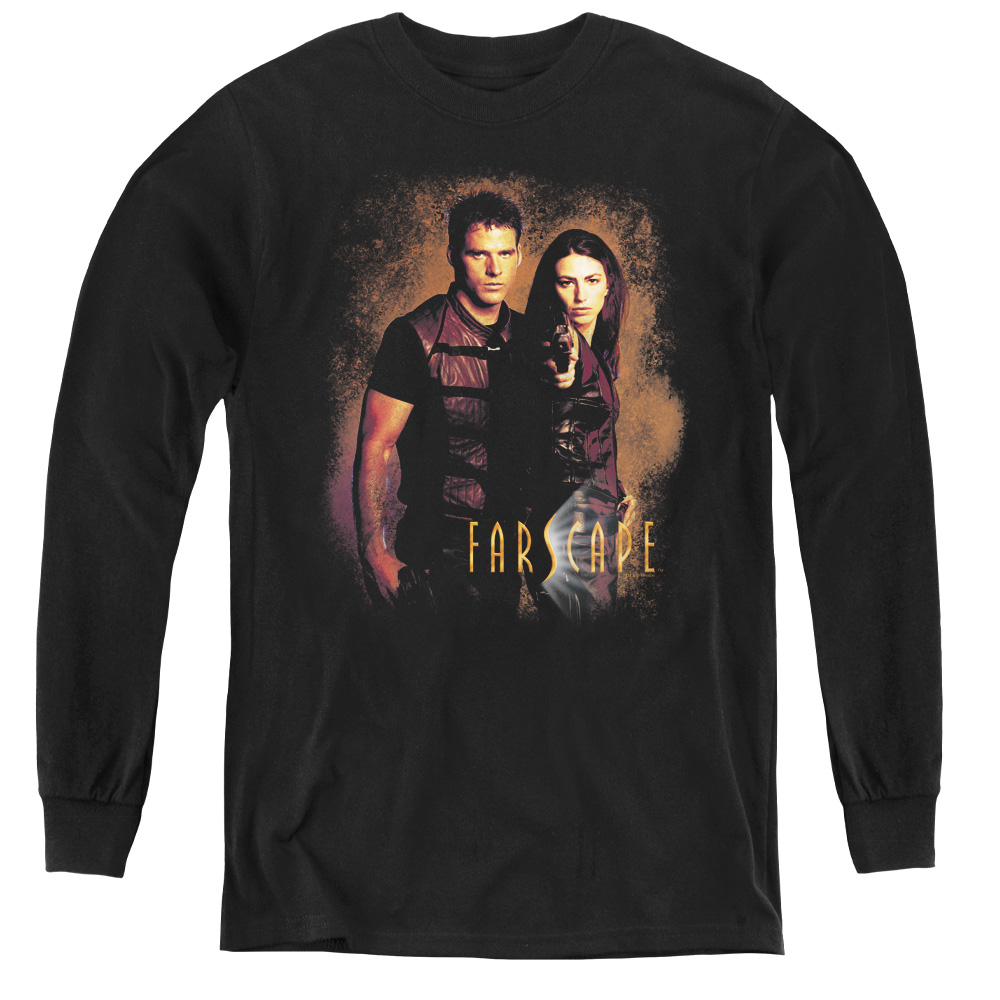 FAR122-YL-2 Farscape & Wanted Youth Long Sleeve Tee, Black - Medium