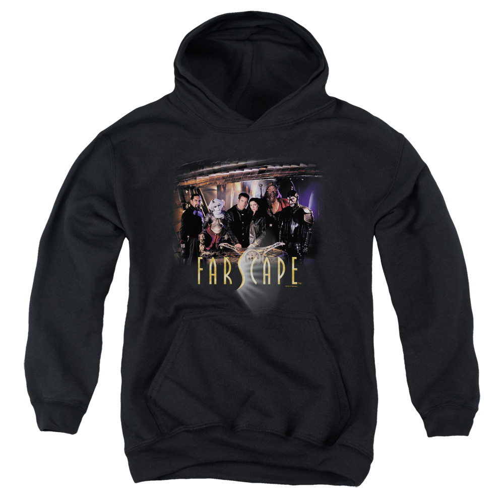 FAR100-YFTH-4 Farscape & Cast-Youth Pull-Over Hoodie, Black - Extra Large
