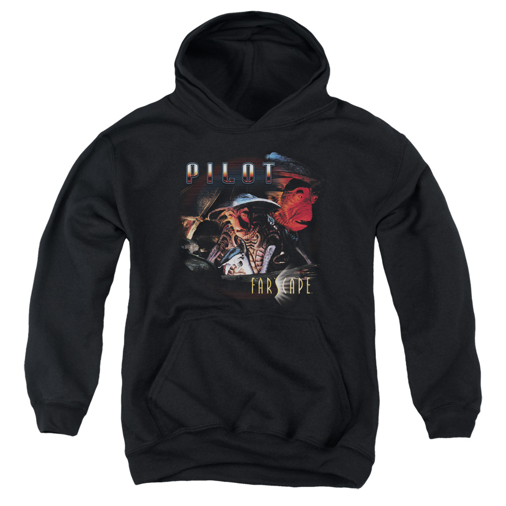 Trevco   Farscape & Pilot-Youth Pull-Over Hoodie, Black - Large