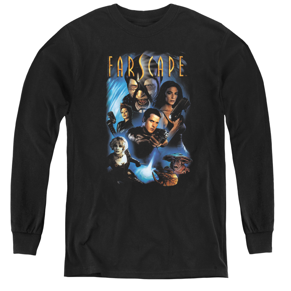 FAR105-YL-2 Farscape & Comic Cover Youth Long Sleeve Tee, Black - Medium
