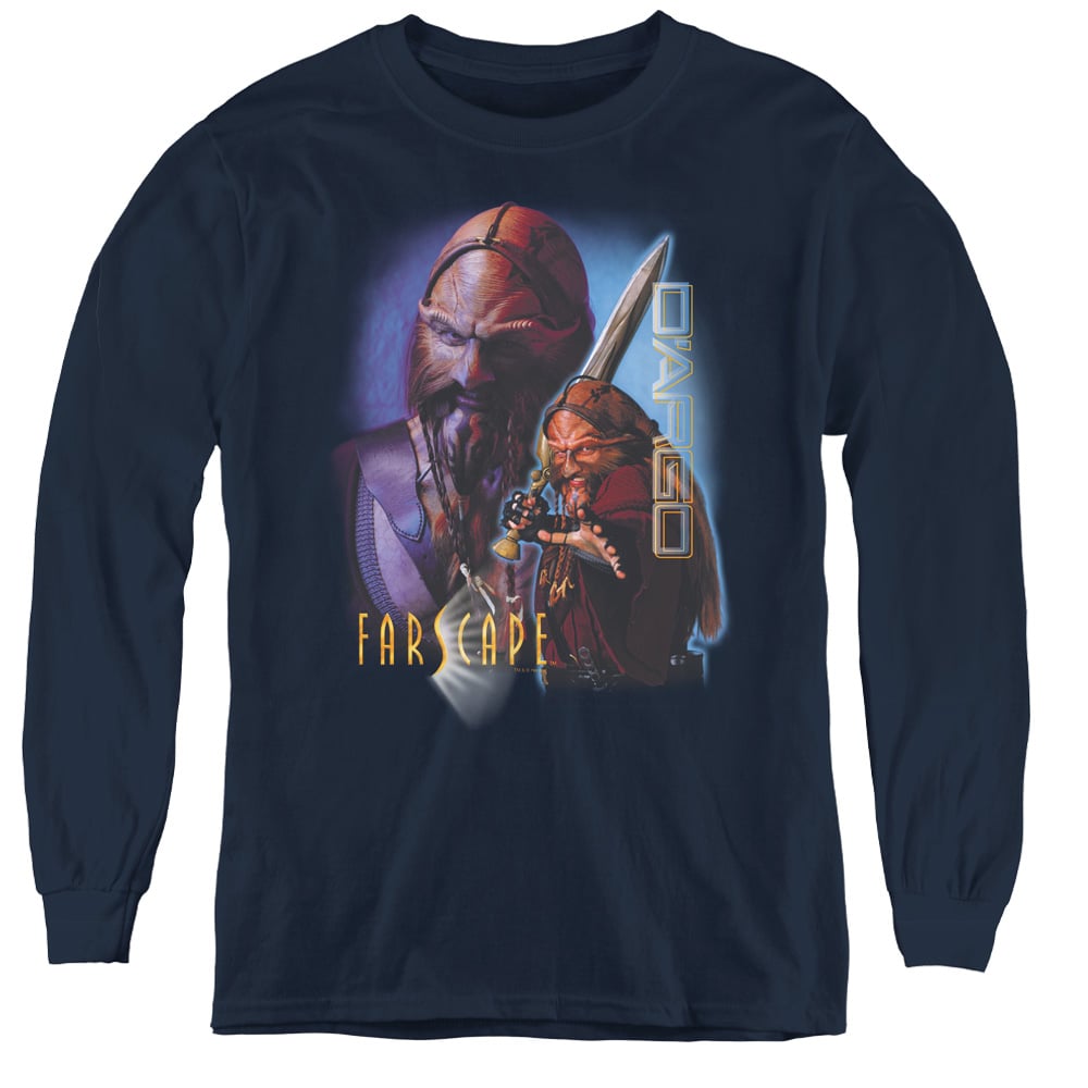 Farscape & Dargo Youth Long Sleeve Tee, Navy - Large