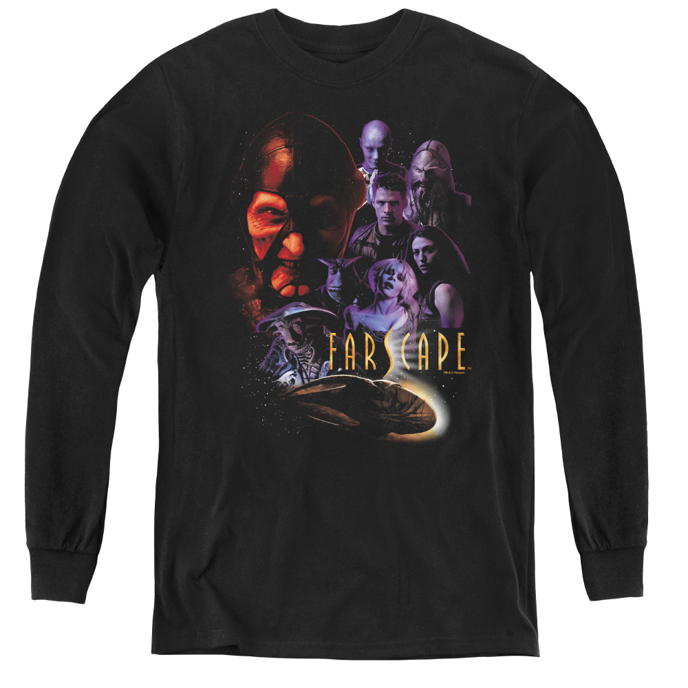 FAR109-YL-2 Farscape & Criminally Epic Youth Long Sleeve Tee, Black - Medium