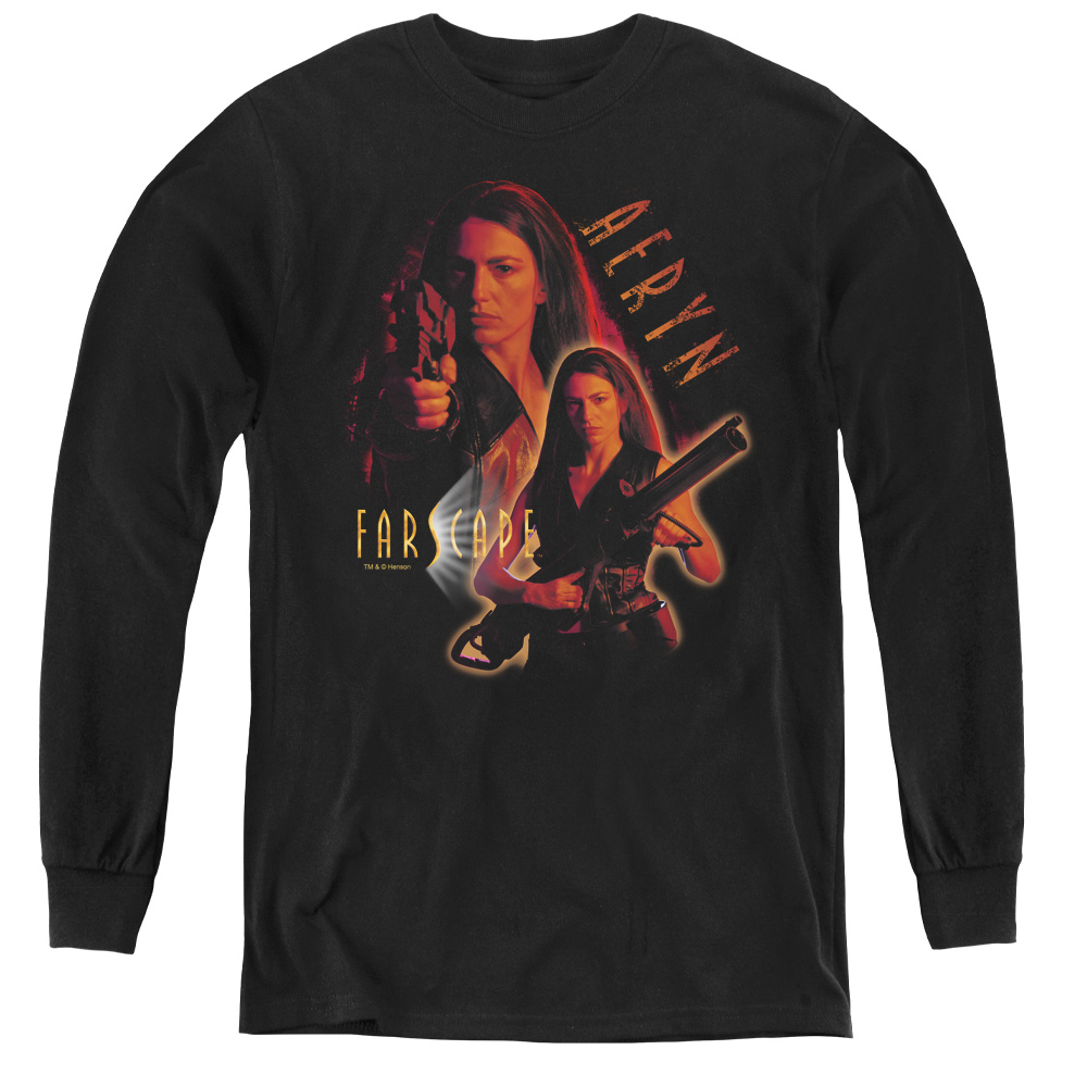 FAR115-YL-2 Farscape & Aeryn Youth Long Sleeve Tee, Black - Medium