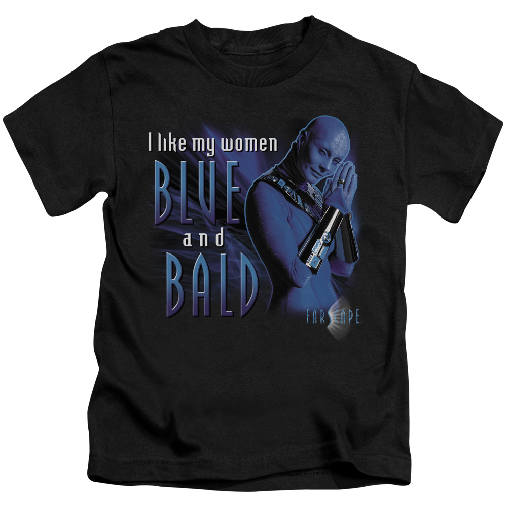 Farscape & Blue & Bald Short Sleeve Juvenile 18-1 T-Shirt, Black - Medium 5-6
