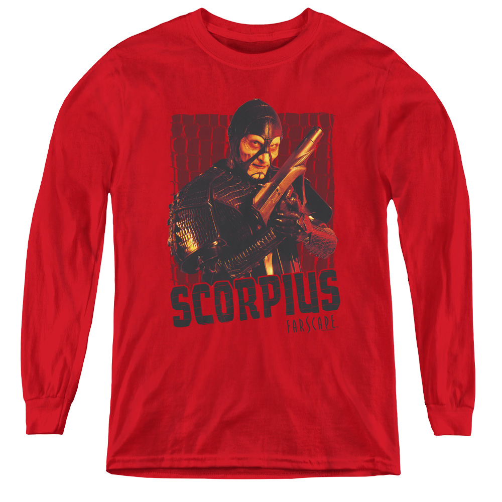 FAR124-YL-2 Farscape & Scorpius Youth Long Sleeve Tee, Red - Medium