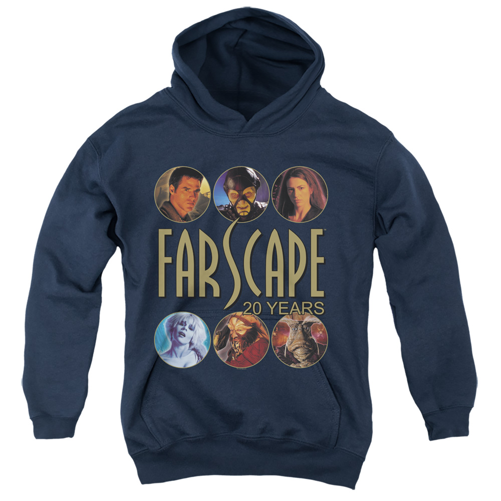 FAR126-YFTH-2 Farscape & 20 Years-Youth Pull-Over Hoodie, Navy - Medium