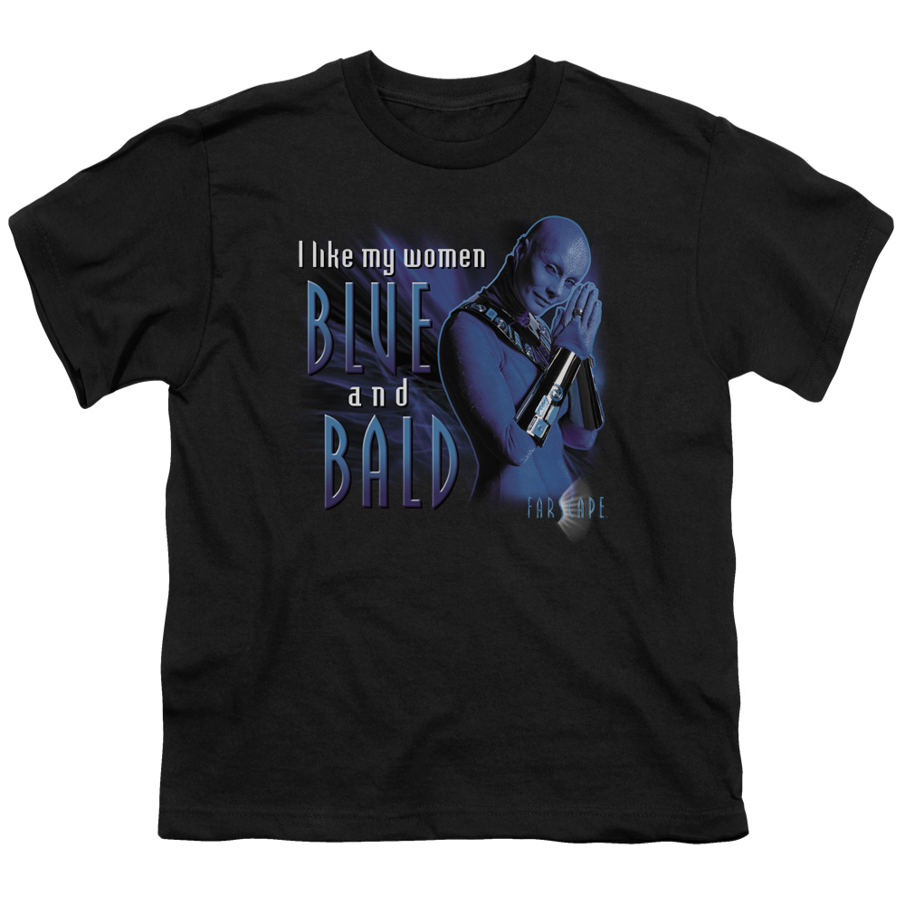 Farscape & Blue & Bald Short Sleeve Youth 18-1 T-Shirt, Black - Medium
