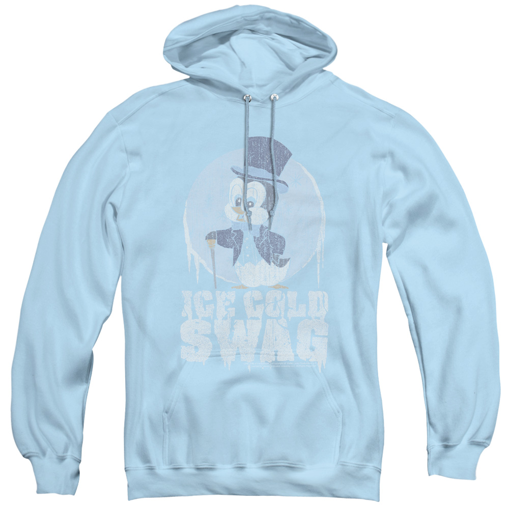 UNI511-AFTH-2 Chilly Willy & Ice Cold Adult Pullover Hoodie, Light Blue - Medium