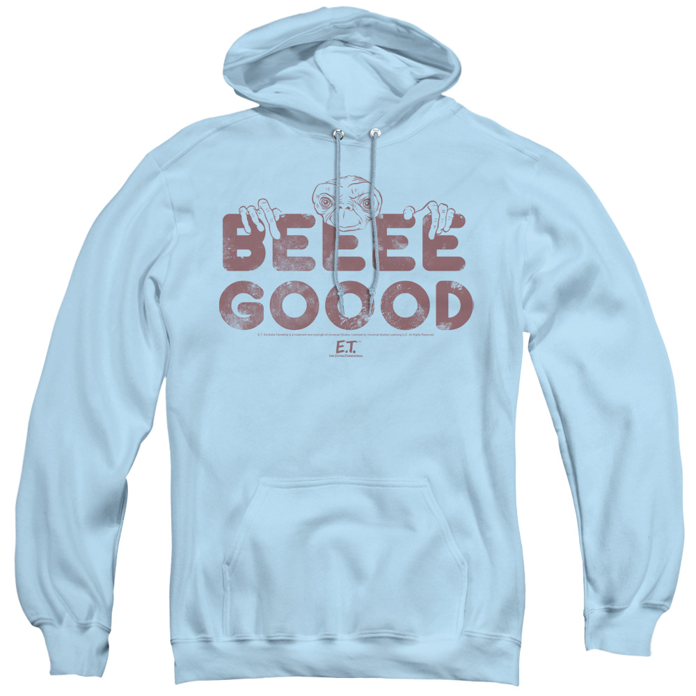 UNI540-AFTH-2 Extra Terrestrial & Be Good Adult Pullover Hoodie, Light Blue - Medium