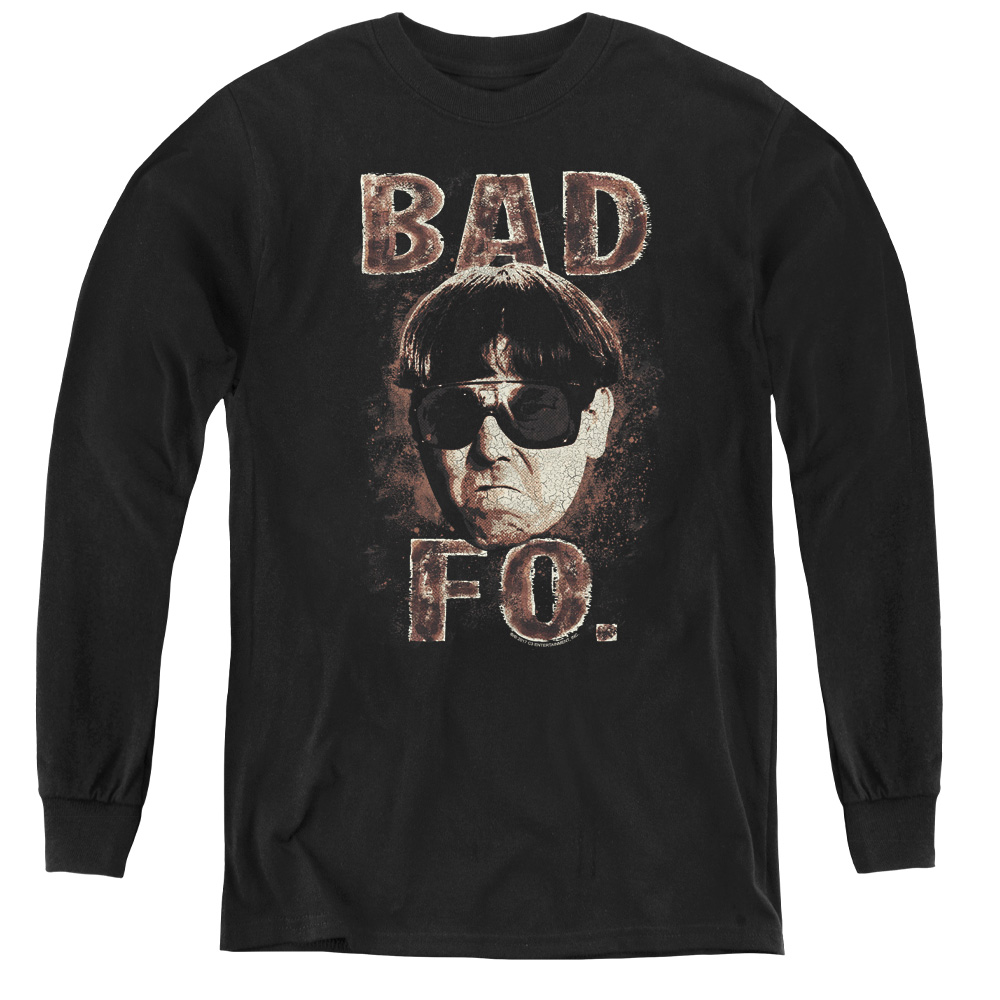 Three Stooges & Bad Moe FO Youth Long Sleeve T-Shirt, Black - Large