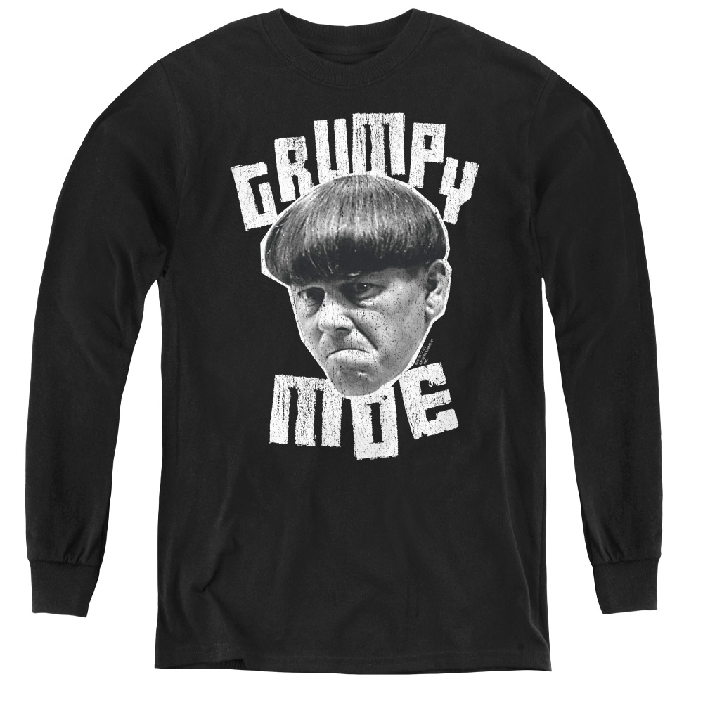 TTS148-YL-2 Three Stooges & Grumpy Moe Youth Long Sleeve T-Shirt, Black - Medium