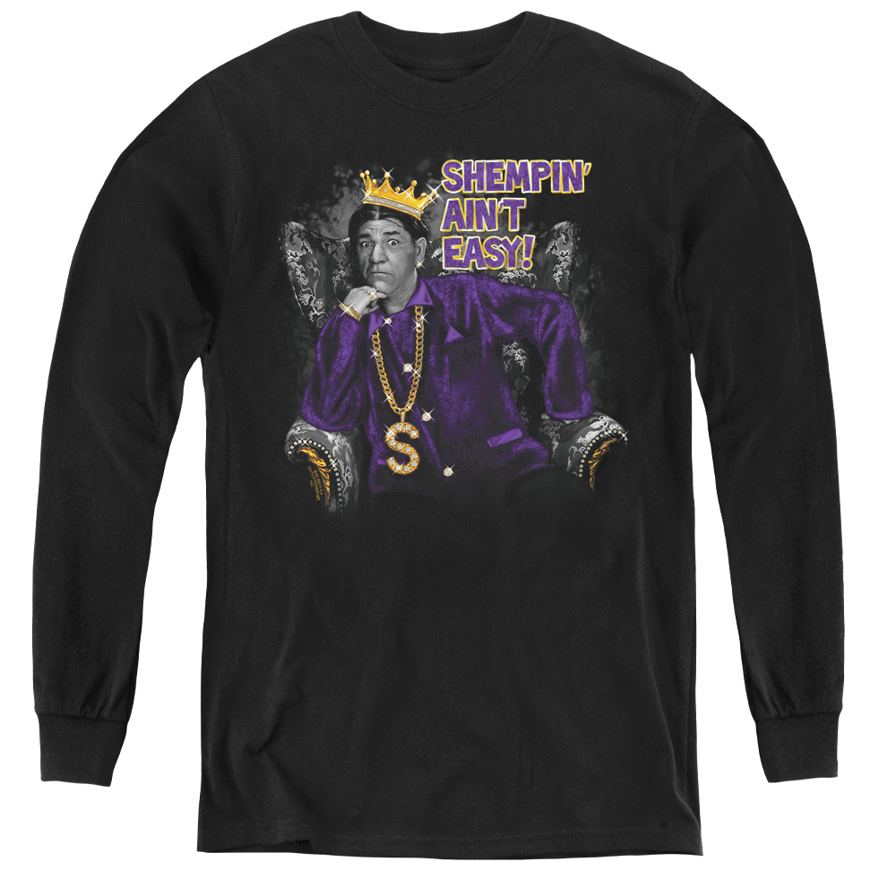 Three Stooges & Shempin Youth Long Sleeve T-Shirt, Black - Large