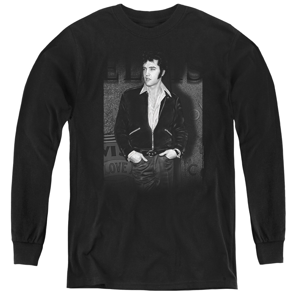 Elvis Presley & Just Cool Youth Long Sleeve T-Shirt, Black - Small