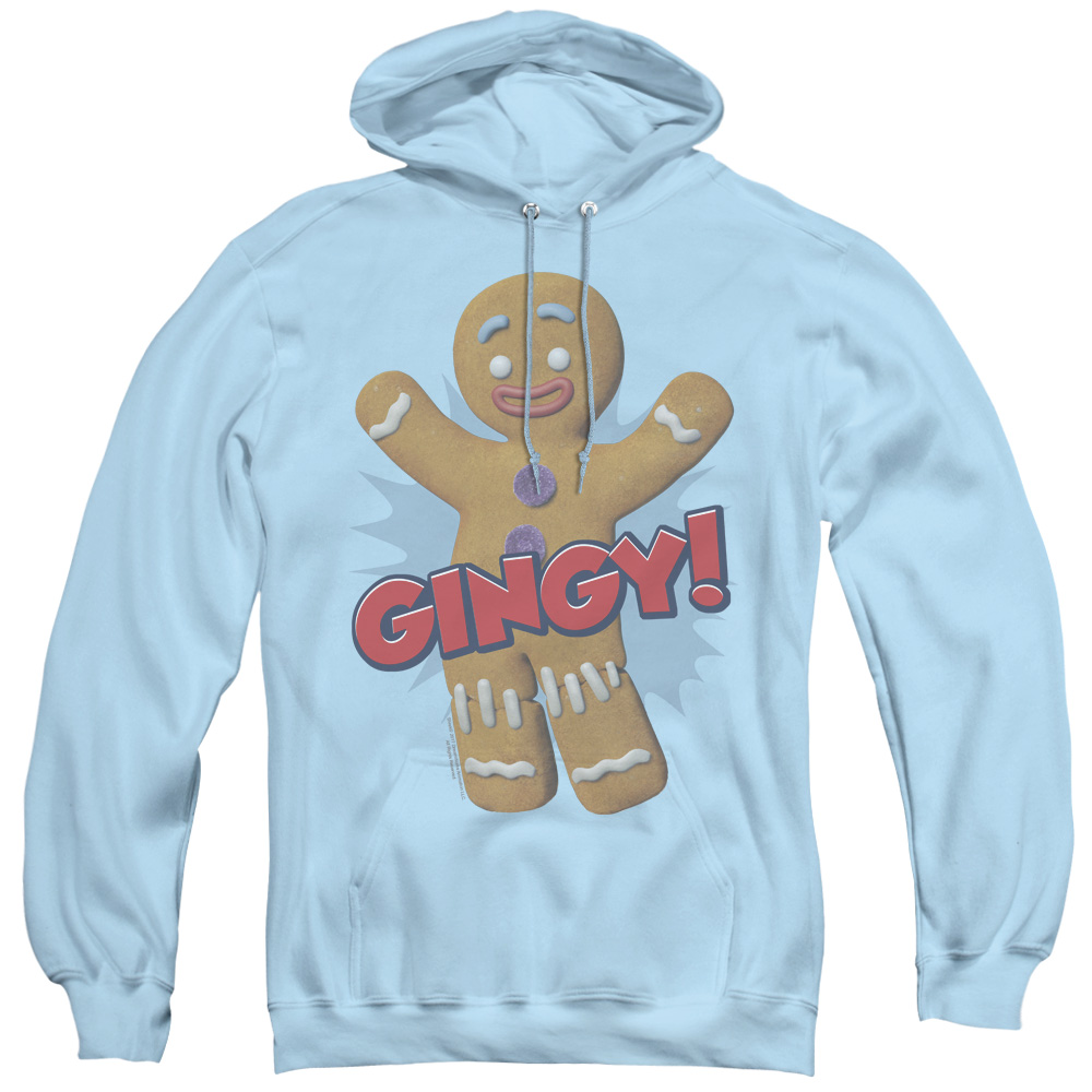 DRM171-AFTH-4 Shrek & Gingy Adult Pullover Hoodie, Light Blue - Extra Large