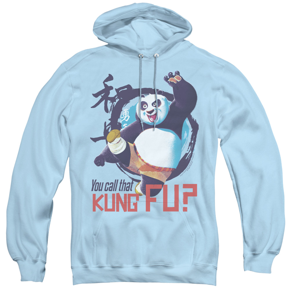 DRM195AFTH2 Kung FU Panda  Kung FU Adult Pullover Hoodie Light Blue  Medium