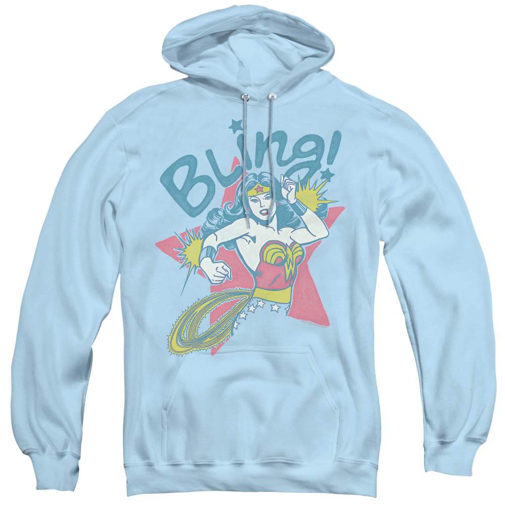 DCO651-AFTH-2 DC & Bling Adult Pullover Hoodie, Light Blue - Medium