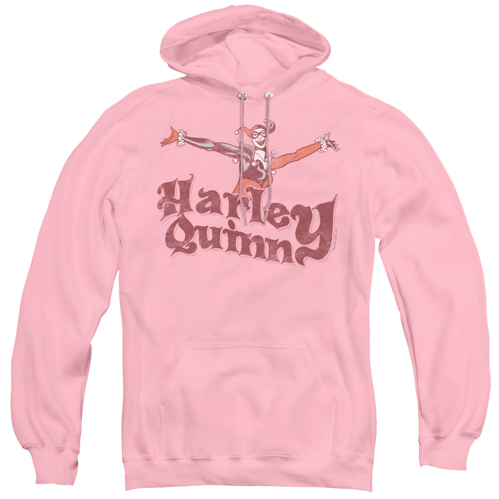 DCO661-AFTH-2 DC & Harley Hop Vintage Adult Pullover Hoodie, Pink - Medium