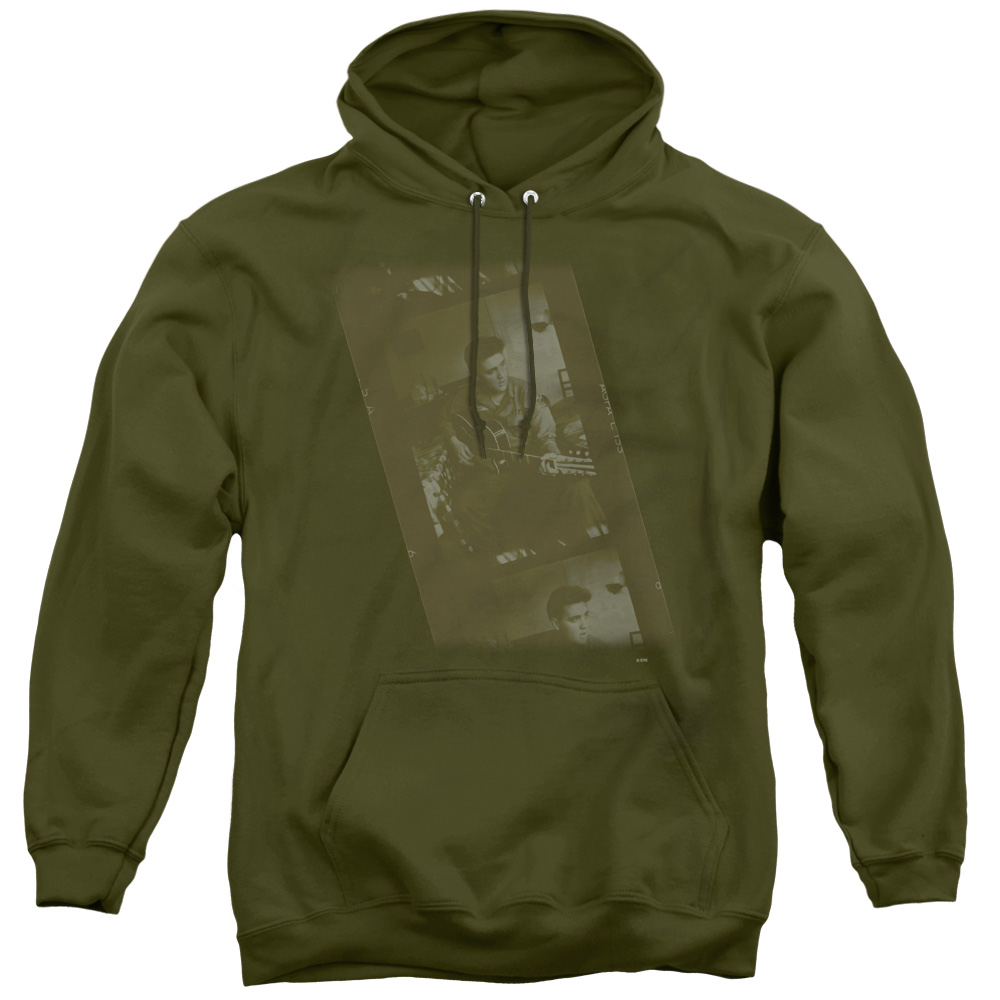 Elvis Presley & Army Adult Pullover Hoodie, Military Green - Medium