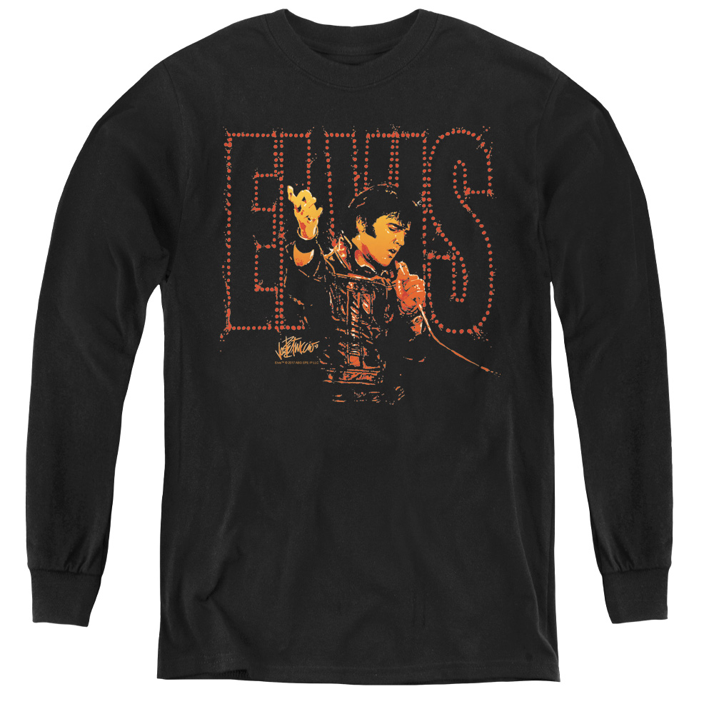 Elvis Presley & Take My Hand Youth Long Sleeve T-Shirt, Black - Medium