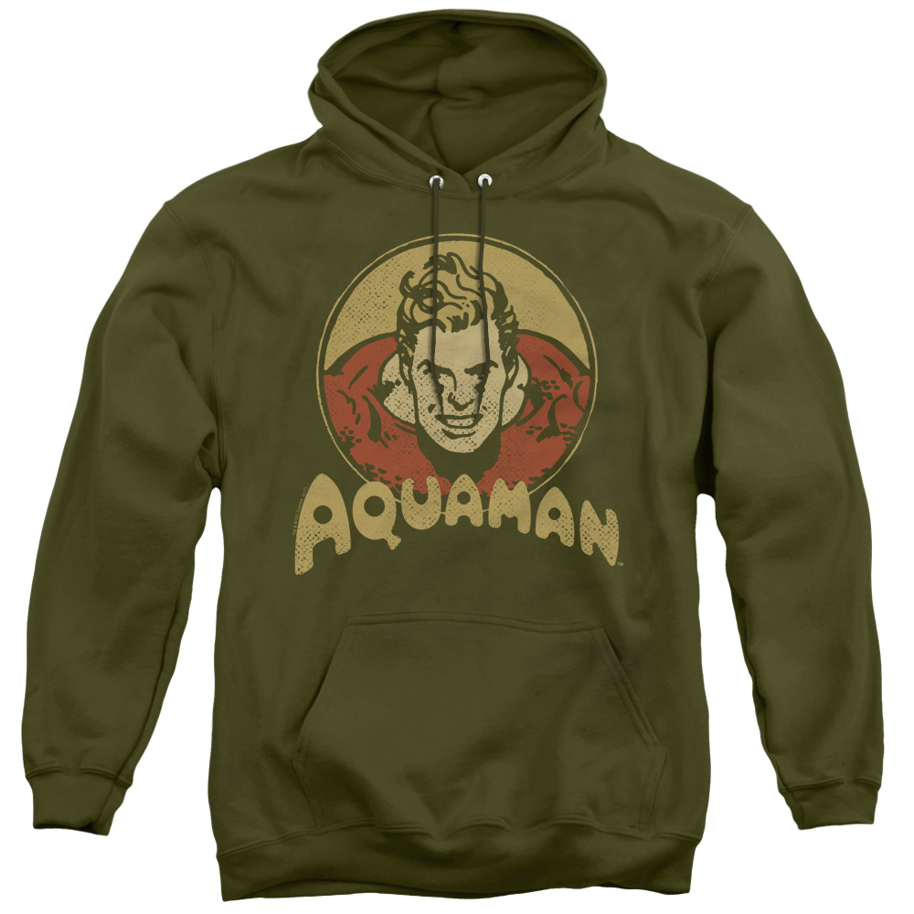 DCO787-AFTH-2 DC & Aqua Circle Adult Pullover Hoodie, Military Green - Medium