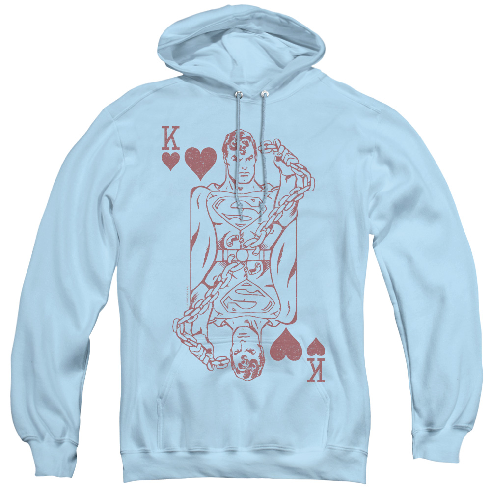 DCO803-AFTH-2 DC & Super Card Adult Pullover Hoodie, Light Blue - Medium