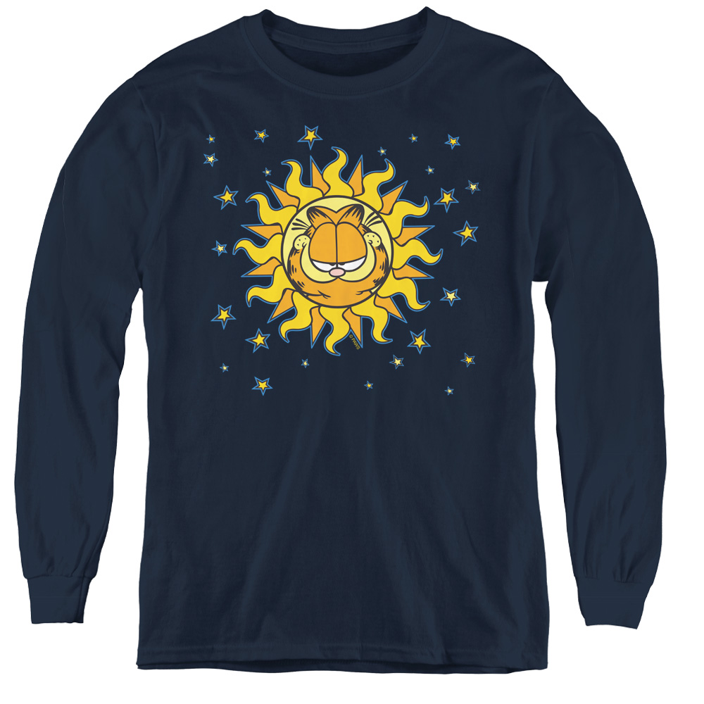 Garfield & Celestial Youth Long Sleeve T-Shirt, Navy - Large