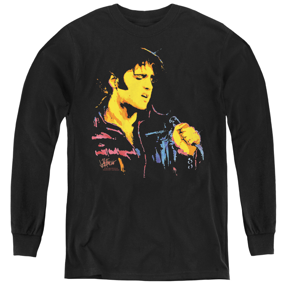 Elvis Presley & Neon Elvis Youth Long Sleeve T-Shirt, Black - Small