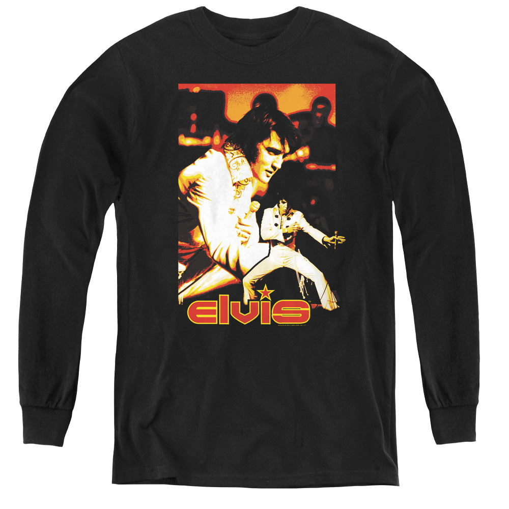 Elvis Presley & Showman Youth Long Sleeve T-Shirt, Black - Medium