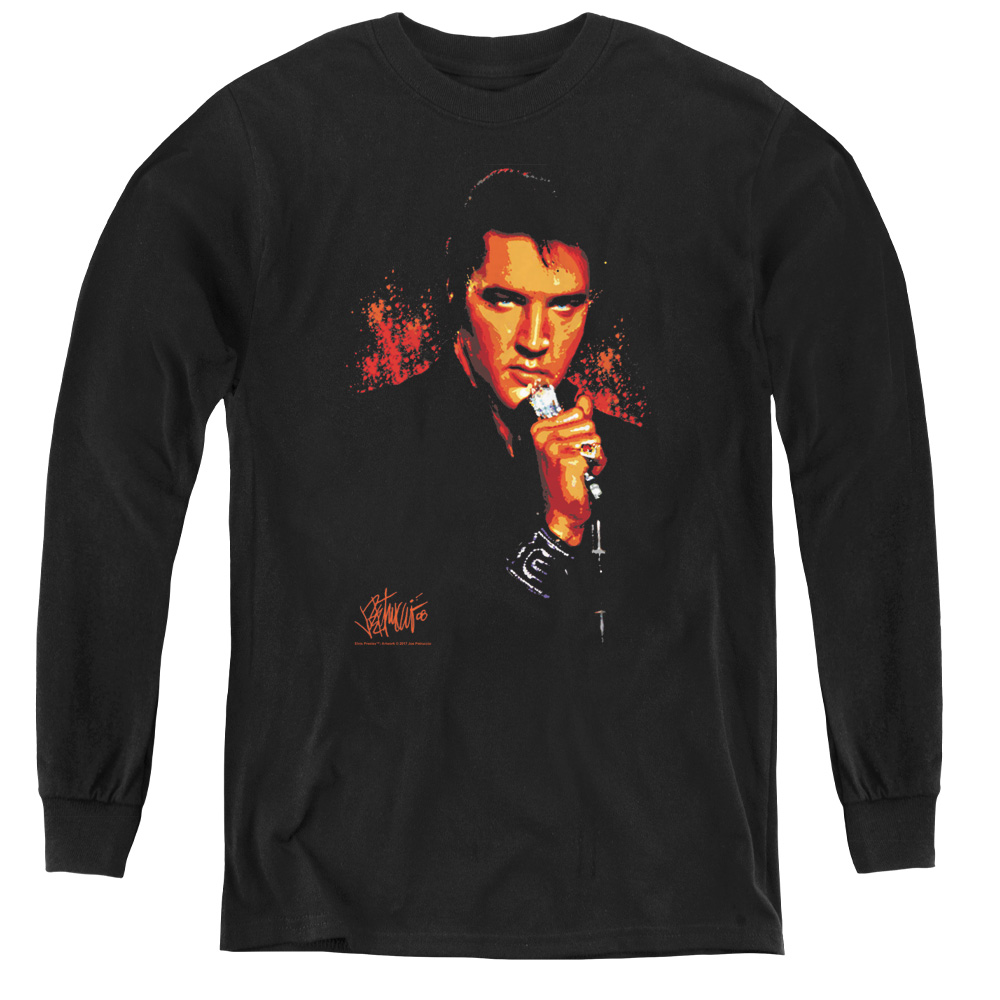 Elvis Presley & Trouble Youth Long Sleeve T-Shirt, Black - Extra Large
