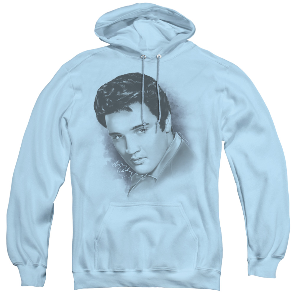 Elvis Presley & Dreamy Adult Pullover Hoodie, Light Blue - Extra Large