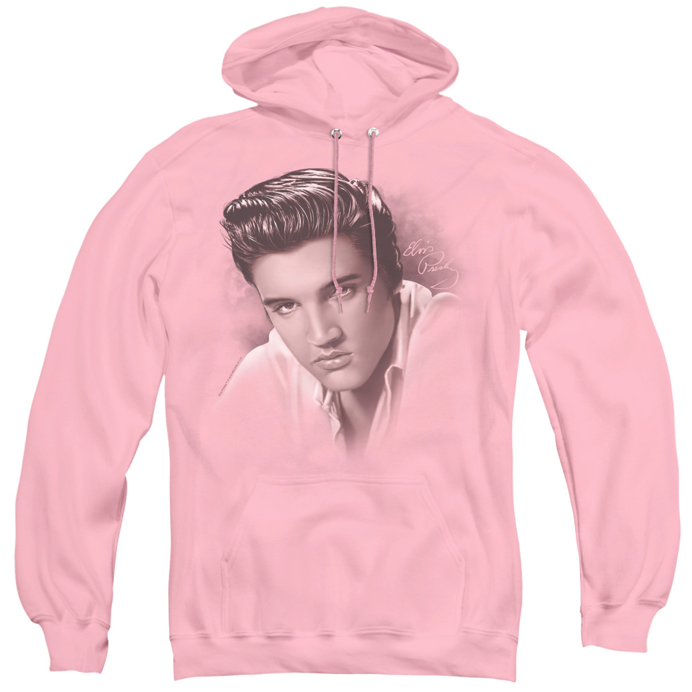 ELV784-AFTH-2 Elvis Presley & The Stare Adult Pullover Hoodie, Pink - Medium